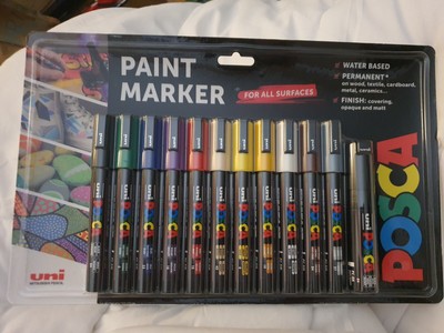 POSCA original Pens Acrylic Felt Tip Coloured Permanent Paint Markers 12 pk