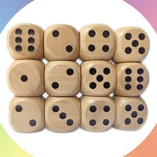 Nature Wooden Plain Dice Wood Cube Cubes Rounded Edge Six Sides Dices Varnished