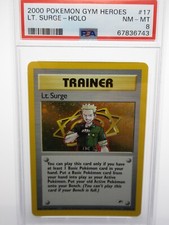 PSA 8 NM-MT Pokemon Lt. Surge Gym Heroes Holo Unlimited #17 2000 on eBay