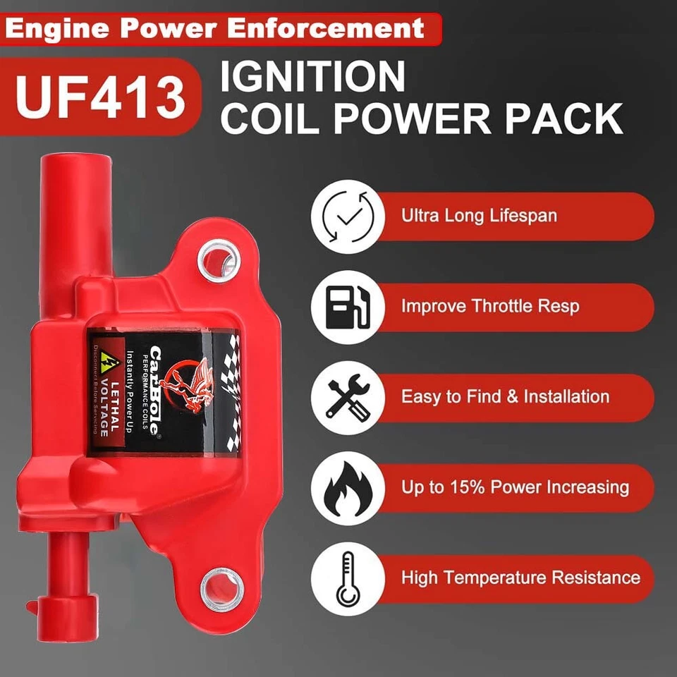 Juego de bobinas de encendido cuadradas y bujías y cables para Chevy Silverado 1500 Tahoe GMC Foto 3 de 4