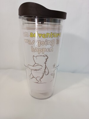 Tervis Disney Winnie the Pooh Tigger Piglet Insulated Travel Cup Brown Lid 14oz.