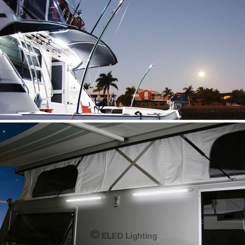 2 x LED Boat Gunwale Lights, Waterproof Deck Lights, 12v Cool White LED