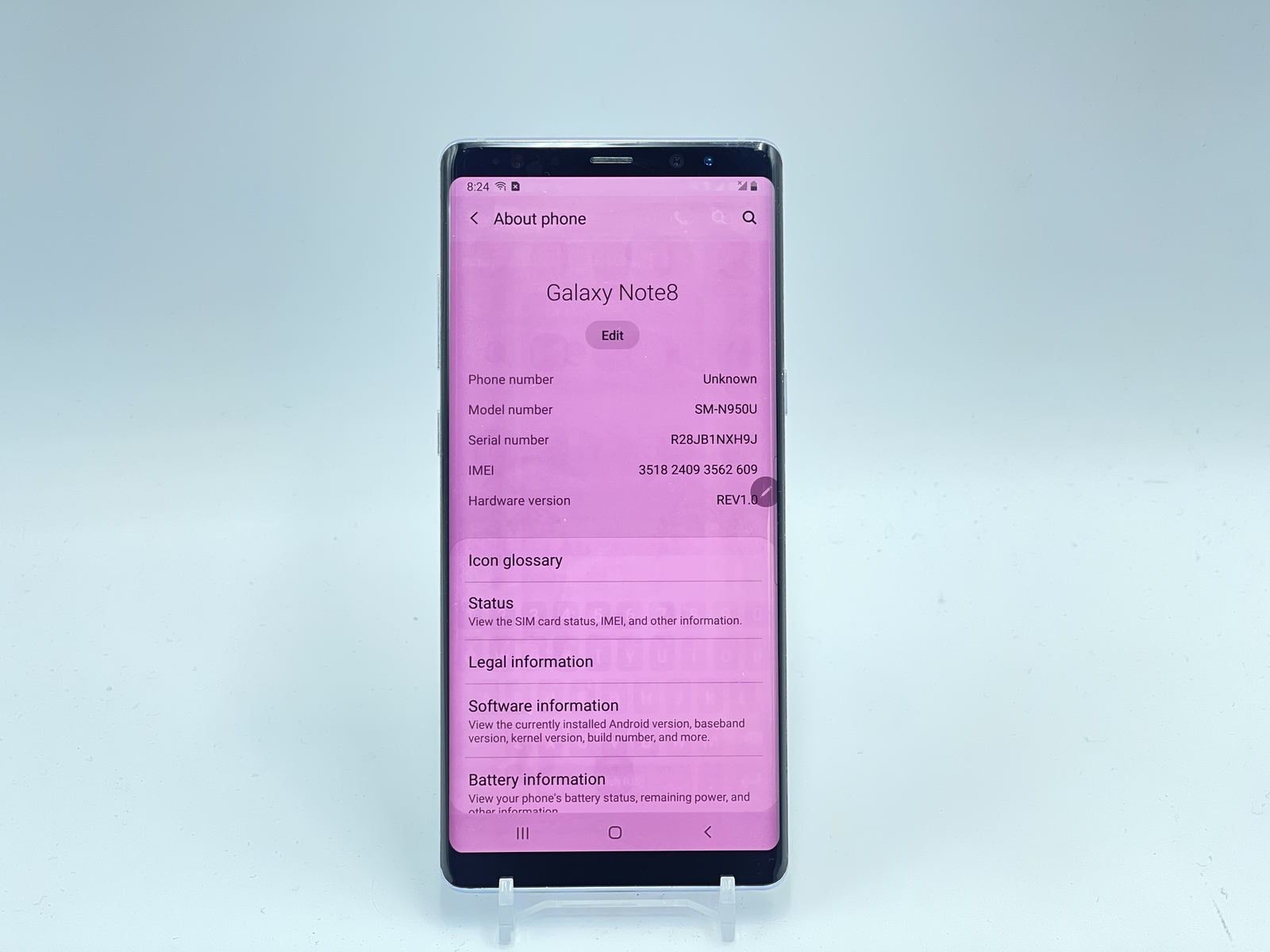 Samsung Galaxy Note 8 64GB SMN950U (LTE Unlocked) MsngStls BdLCD (E