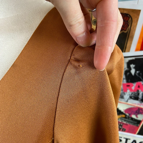 Vtg 60s-70s Black Orange Two Tone V-Neck Corky Craig Wide Leg Jumpsuit Mod Disco - Picture 4 of 10