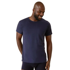 Maglia intima uomo girocollo 100% cotone Made in Italy nero taglie forti S a 6XL