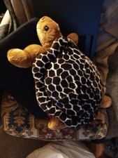 Large Sea Turtle FAO Schwarz 5th Ave rare 20x12 Printed Turtle Plush - Leopard
