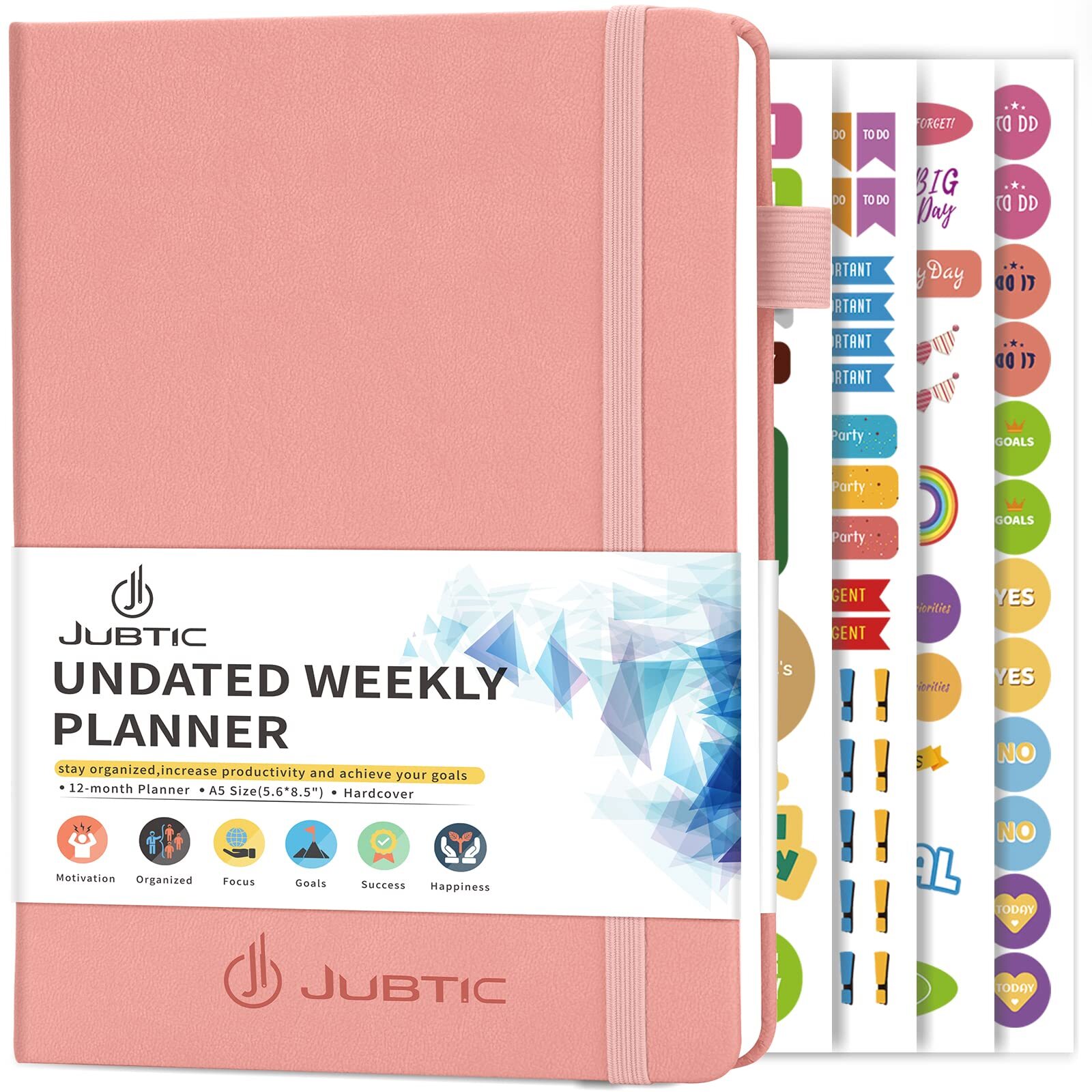 JUBTIC Undated Planner Weekly and Monthly Productivity Daily Planners Agenda ...