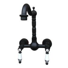 Wall Mount Double Handle Oil Rubbed Brass Bathroom Sink Faucet Mixer Tap 2nf521