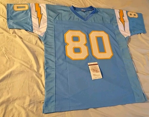 SAN DIEGO CHARGERS #80 KELLEN WINSLOW SIGNED POWDER HOME JERSEY HOF 1995 JSA. XL - Picture 8 of 15