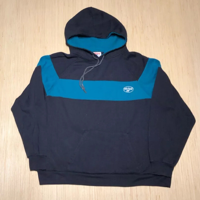 Vintage 80s Pro Keds Color Block Hoodie Sweatshirt XL