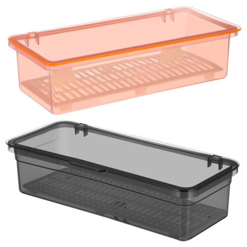 2PCS Flatware Trays with Lid Cutlery Organizer Storage Containers Boxes