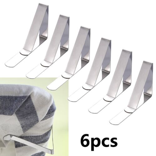 Keep Your Table Cloth Clamped Securely with 6 Stainless Steel Tablecloth Clips - Picture 1 of 11