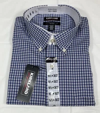 Kirkland Signature Traditional Fit Dress Shirt, Blue, Men’s Large 16.5 36/37 NEW