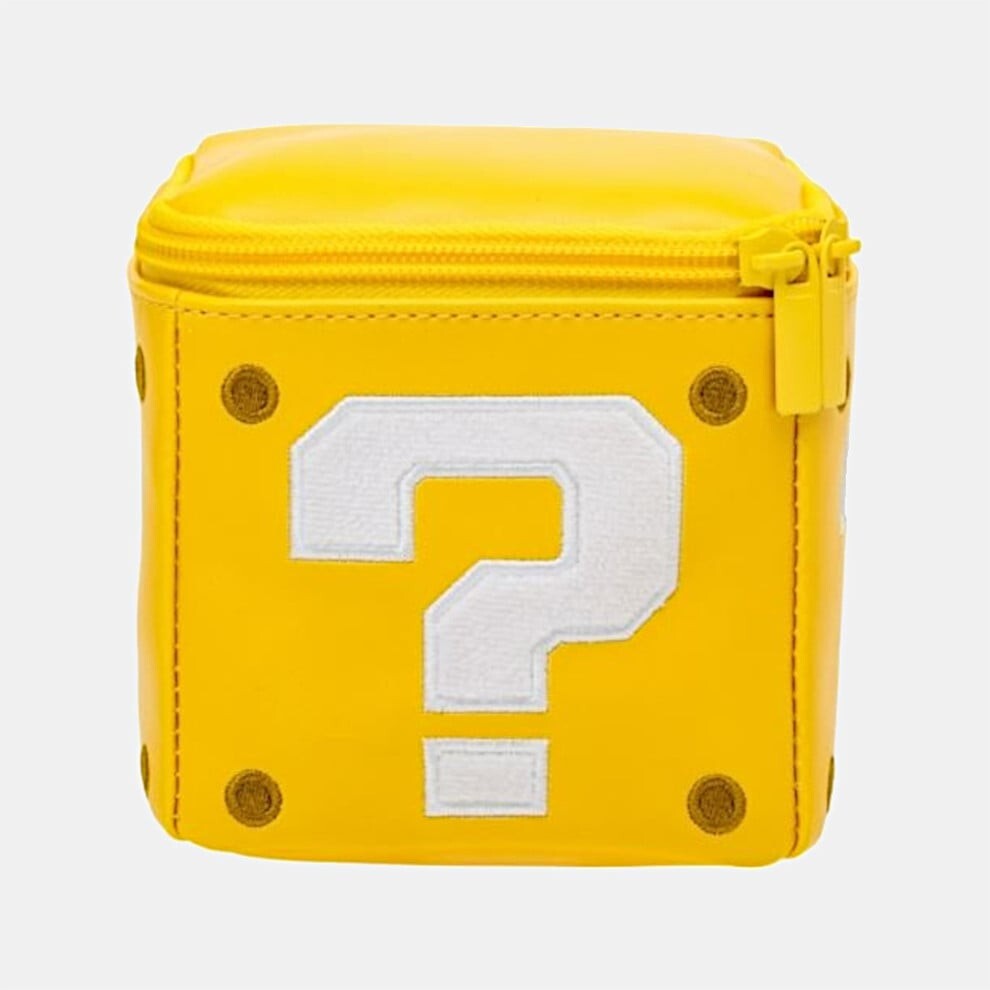 Nintendo Super Mario Question Block Cube Zipper Pouch Storage Bag
