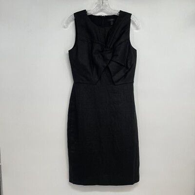 NWOT J. Crew Women's Size 2 Tall Black Knot Front 100% Linen Dress G5797  Lined | eBay