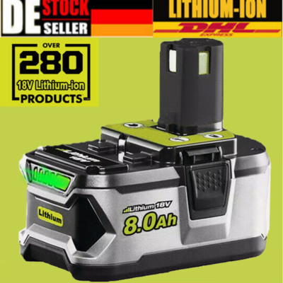 Akku 18V 8.0Ah für RYOBI One Plus Lithium RB18L50 P108 P104 Batterie 18 Volt DE