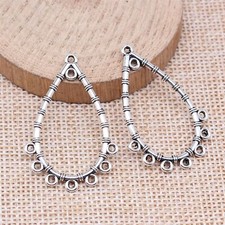80 Pcs Tibetan Silver Drip Earring Connectors 39x26MM DIY Jewelry Making C15836
