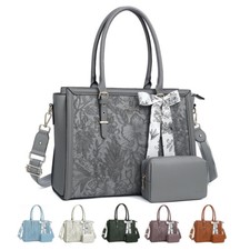 15 15.6 16 inch Laptop Tote Bag for MacBook Pro Notebook PU Leather Briefcase