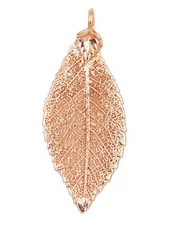 Zhannel Real Leaf PENDANT ELM Dipped in Rose Gold Genuine Leaf New