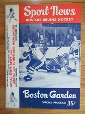 BOSTON BRUINS vs DETROIT RED WINGS Nov 10 1962 Program TERRY SAWCHUK GORdIE HOWE