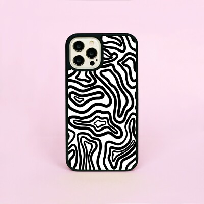 Abstract Doodle Art Black Lines On White Swirls Phone Case/Cover For iPhone  | eBay