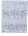 1862 Letter from Barton Thomas Ryan from Fort Randall, Dakota Territory