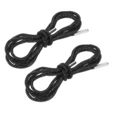 Rhinestone Shoe Laces, 2 Pcs Crystal Bling Shoe Laces, Black