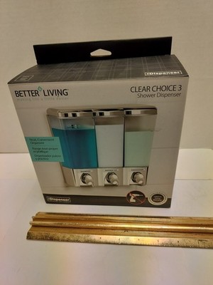 Better Living Clear Choice Shower Dispenser 3 Chamber, Three Chrome 