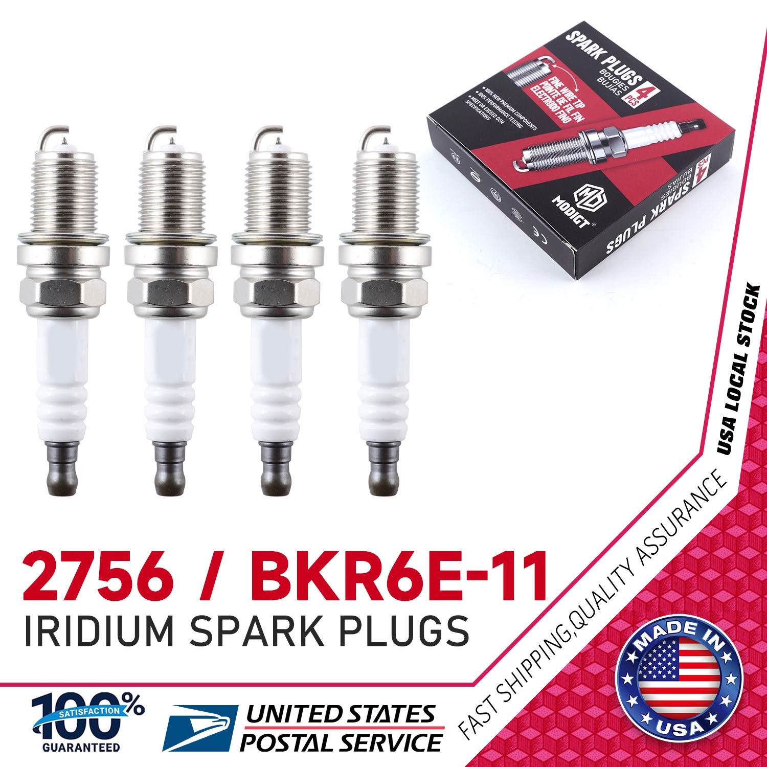 4Pcs For NGK Spark Plugs BKR6E-11 for Toyota Matrix Subaru Impreza 1.8/2.5L l4