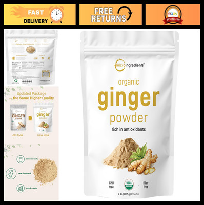 Organic Ginger Powder 2lbs | Premium Spice for Baking, Cooking & Tea | Non-GMO,