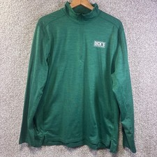 Dicks Sporting Goods Employee Pullover Mens Large Green 1/4 Zip Long Sleeve Logo