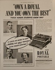 1936 Royal Portable Typewriter Vintage Ad You Own The Best thumbnail