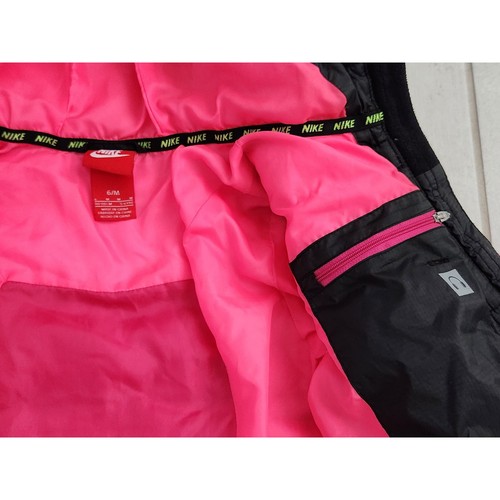 Nike Jacket Zip Coat Neon Pink Yellow Kids Girls Sz 6 Puffer Hooded Ski Winter - Picture 6 of 13