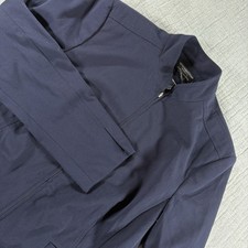 Worthington Works Navy Zip Front Blazer Jacket Stand Collar Sz 6 Career Regal