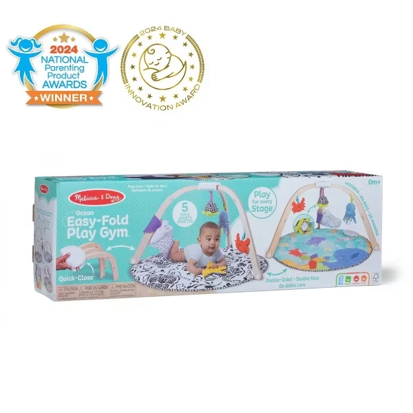 Melissa & Doug Ocean Easy Fold Wooden Play Gym For Infants to 9mo Reversible Mat
Opens in a new wind