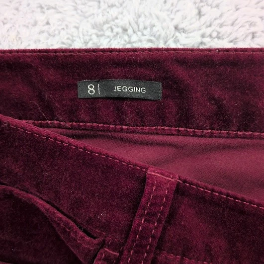 Talbots Jeggings Mujer Talla 8 Borgoña Terciopelo Elastizado Impecable Cinco Bolsillos Foto 4 de 4