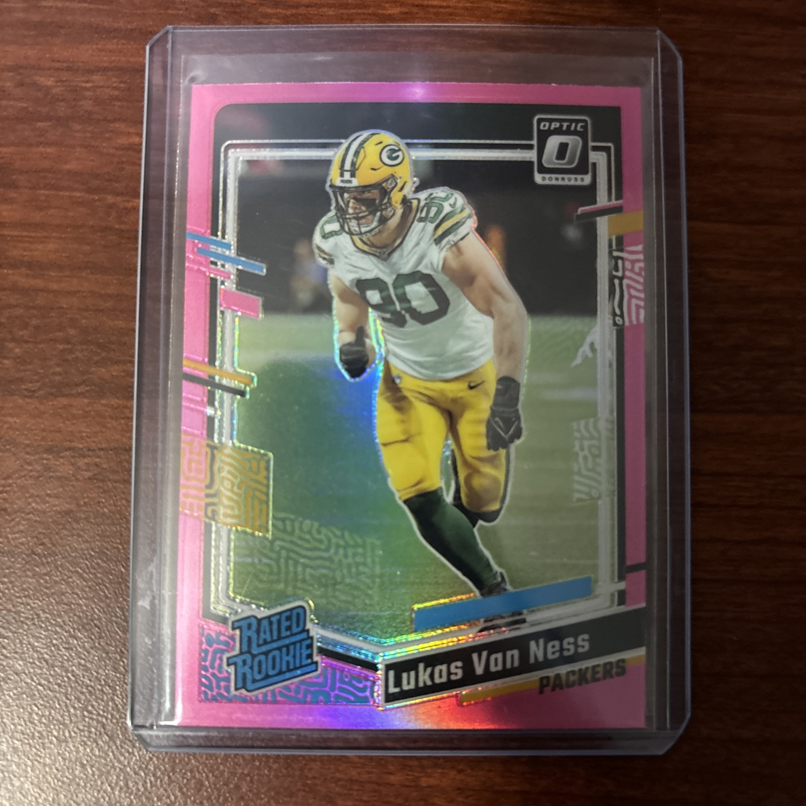 2023 Panini Donruss Optic - Rated Rookie Pink Prizm #240 Lukas Van Ness (RC)