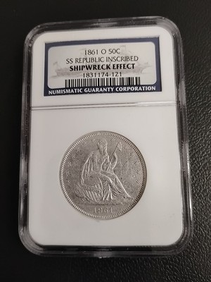 NGC 1861-O Inscribed SHIPWRECK Effect HALF DOLLAR SS Republic | eBay