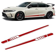 2PCS Car Side Skirt Body Vinyl Decals, Waterproof Fade-Resistant 2 PCS Red