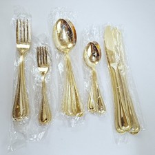  NEW Gold Plated Stainless Steel Flatware Set, 20 pcs Service 4, FREE SHIPPING