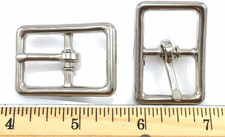 Center BAR Buckle Buckles 3/4" Nickel Finish 16 Pieces