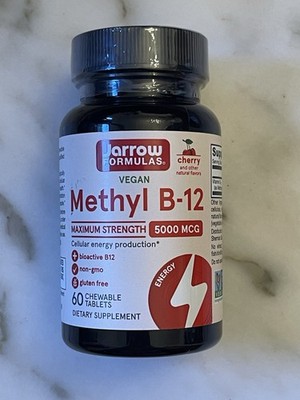 Jarrow Formulas Methyl B-12 5000mcg Chewable Cherry 60 Non-GMO GF Vegan SEPT2026