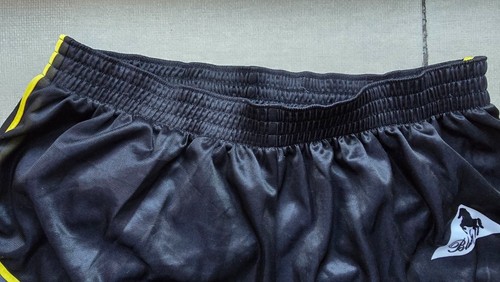 Vintage 80-90s BLACKY Black Short Running Shorts Sports Football Beach Size L - Picture 2 of 11