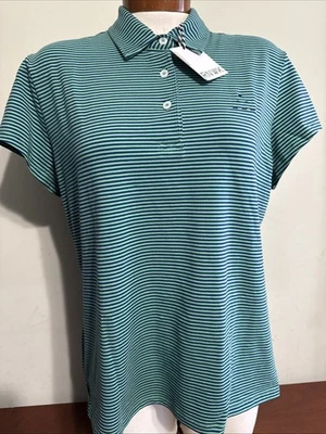 RENWICK KURZARM POLO BAUMWOLLE GRÜN GESTREIFT DAMEN L XL GOLF POLO NEU - Bild 1 von 4