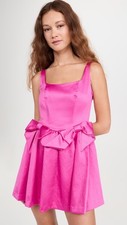 Love Shack Fancy Size 4 Bayer Dress Fuchsia Pink Satin Mini Bow Cocktail $495