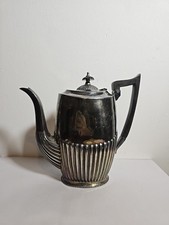 Antique Sheffield Silver Plate Coffee Pot-Teapot E.P.B.M. Fluted Design Victoria