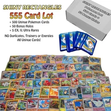 500 Pokemon Card Lot + 50 Holo, Rares, Reverse Foils EX V - Gift Box Collection
