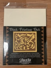 Block Printing Paper Pack By Black Ink Papers Natural 9"X12" 25/Pkg NEW