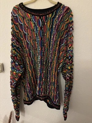 Vintage COOGI Sweater XL Multi 3D Knit Mercerised Made in Australia 90s Rainbow - Bild 1 von 4