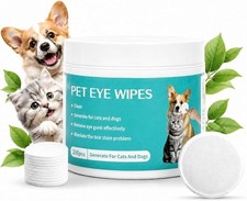 Unscented Pre-Moistened Pet Eye Wipes Cleans Eye Debris Sensitive Eyes 100Pcs
